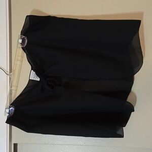 Westbound Beach Sheer Black Coverup Wrap One Size